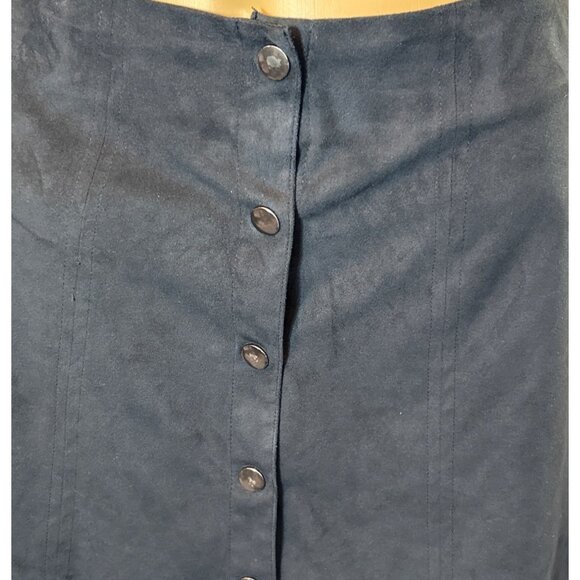 KENDALL + KYLIE Microsuede Button Front Mini-Skirt in Faded Black Size Small‎ - Picture 2 of 6